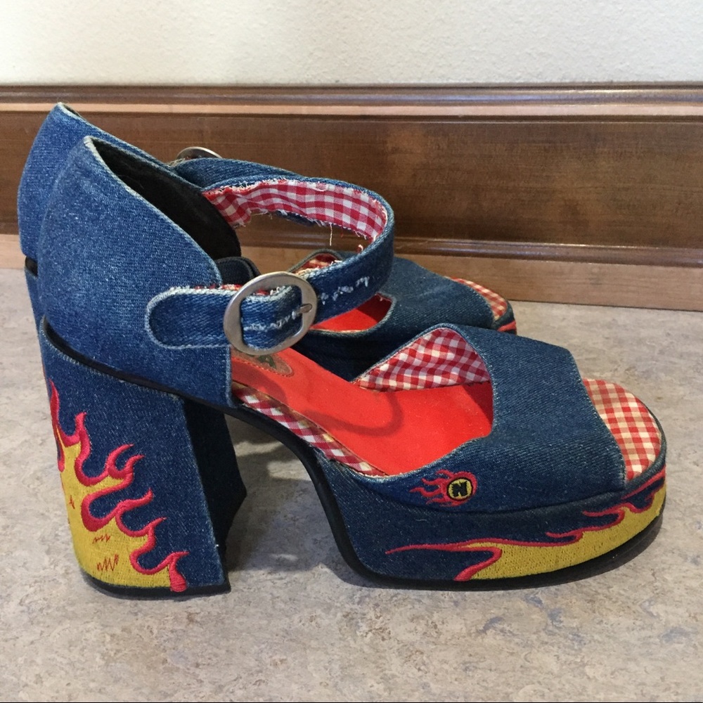 Flame Embroidered Sandals